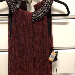 Alfani Holiday top, Metallic Black/red, size Small